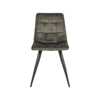 LABEL51 Eetkamerstoel Jelt - Hunter - Velours - Zwart Metalen Frame