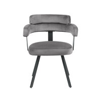 LABEL51 Eetkamerstoel Bardio - Taupe - Fluweel - Zwart Metalen Frame