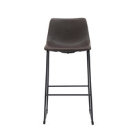 LABEL51 Barkruk Risto - Donkerbruin - Stof, metaal &amp; hout - Hoog