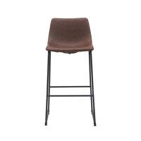 LABEL51 Barkruk Risto - Bruin - Stof, metaal &amp; hout - Hoog