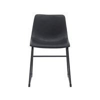 LABEL51 Eetkamerstoel Risto - Zwart - Stof, metaal &amp; hout - Zwart Metalen Frame