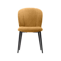 LABEL51 Eetkamerstoel Vino - Mustard - Elite - Zwart Metalen Frame