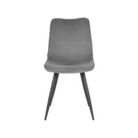 LABEL51 Eetkamerstoel Jort - Donkergrijs - Ribcord - Zwart Metalen Frame