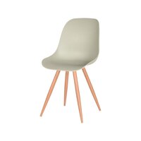 LABEL51 Eetkamerstoel Rimini - Breeze - Kunststof - Naturel Houtlook Frame