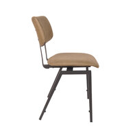 LABEL51 Eetkamerstoel Stapelbaar - Moss - Micro Suede - Zwart Metalen Frame