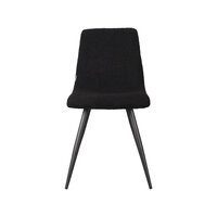 LABEL51 Eetkamerstoel Jep - Zwart - Teddy - Zwart Metalen Frame