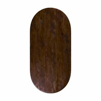 LABEL51 Eetkamertafel Tafelblad Halve Cirkel - Espresso - Mangohout - 200 cm - Halve Cirkel