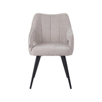 LABEL51 Eetkamerstoel Stan - Naturel - Elite - Zwart Metalen Frame