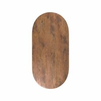 LABEL51 Eetkamertafel Tafelblad Halve Cirkel - Nature Smooth - Mangohout - 160 cm - Halve Cirkel