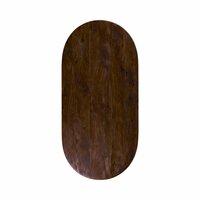 LABEL51 Eetkamertafel Tafelblad Halve Cirkel - Espresso - Mangohout - 180 cm - Halve Cirkel