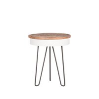 LABEL51 Bijzettafels Saria - Wit - Metaal - 44 cm - Rond