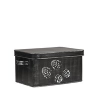 LABEL51 Opbergdozen en manden SchoenpoetsOpbergkist - Antiek Zwart - Metaal - One Size