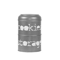 LABEL51 Opbergdozen en manden Opbergblik - Antiek Grijs - Metaal - 17x17x27 cm