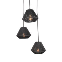 LABEL51 Hanglampen Ibiza - Zwart - Jute - 3-Lichts