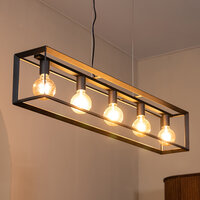 LABEL51 Hanglampen Tetto - Zwart - Metaal - 5-Lichts