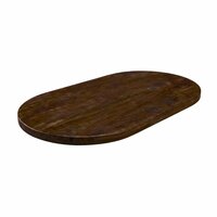 LABEL51 Eetkamertafels Tafelblad Halve Cirkel - Espresso - - 200 cm - Halve Cirkel