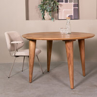 LABEL51 Eetkamertafels Fly - Nature Smooth - Mangohout - 120 cm - Rond