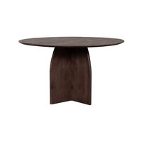 LABEL51 Eetkamertafels Mick - Espresso - Mangohout - 130 cm - Rond