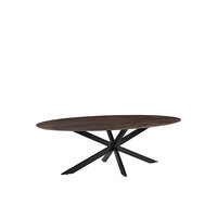 LABEL51 Eetkamertafels James - Brown Espresso - Mangohout - 190 cm - Ovaal