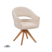 LABEL51 Eetkamerstoelen Sofia - Naturel - Geweven - One Size