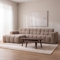 LABEL51 Hoekbank Luna - Taupe - Geweven - Loungebank Links