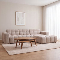 LABEL51 Hoekbank Luna - Naturel - Geweven - Loungebank Rechts