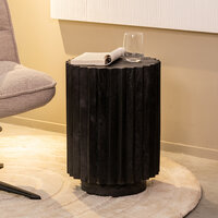 LABEL51 Bijzettafel Novan - Zwart - Mangohout - 35 cm