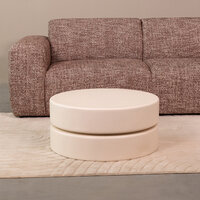 LABEL51 Salontafel Milly - Soft Sand - Mangohout - 70 cm - Rond