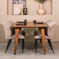 LABEL51 Eetkamertafel Fly - Nature Smooth - Mangohout - 160 cm