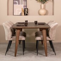 LABEL51 Eetkamertafel Fly - Espresso - Mangohout - 160 cm