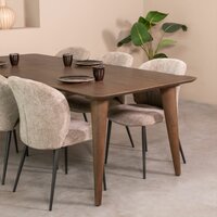 LABEL51 Eetkamertafel Fly - Espresso - Mangohout - 220 cm