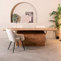 LABEL51 Eetkamertafel Owen - Nature Smooth - Mangohout - 220 cm - Rechthoek