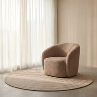 LABEL51 Vloerkleden Agra - Zand - Polyester - 200x200 cm - Rond