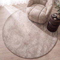 LABEL51 Vloerkleden Mila - Taupe - Polyester - 150x150 cm - Rond