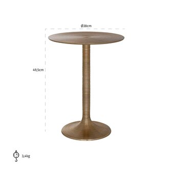 Bijzettafel Dexter 38Ø (Gold)
