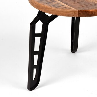 LABEL51 Salontafel Flintstone - Rough - Mangohout - Rond - 80 cm