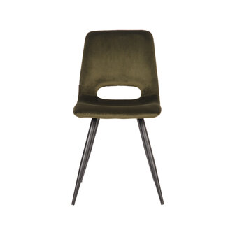 LABEL51 Eetkamerstoel Josh - Army green - Fluweel