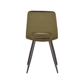 LABEL51 Eetkamerstoel Josh - Army green - Fluweel