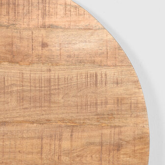 LABEL51 Eetkamertafel Tafelblad Sloppy Edge - Rough - Mangohout - Rond - 70 cm