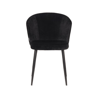 LABEL51 Eetkamerstoel Wave - Zwart - Fluweel - Black Frame