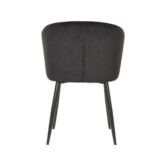 LABEL51 Eetkamerstoel Wave - Zwart - Fluweel - Black Frame