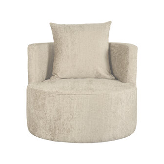 LABEL51 Fauteuil Evy - Beige - Fluweel - 90 cm