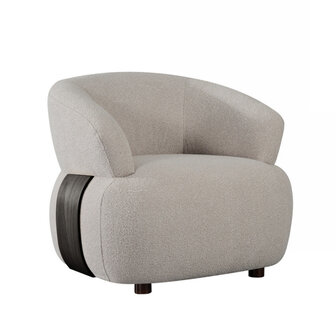 LABEL51 Fauteuil Valenza - Naturel - Stof - Zwart hout