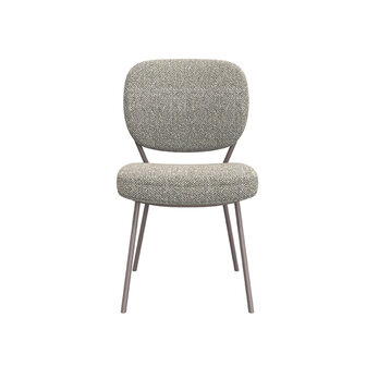 LABEL51 Eetkamerstoel Singapore - Truffel grijs - Boucle - Bronze Frame