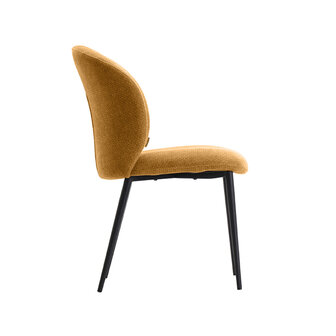 LABEL51 Eetkamerstoel Vino - Mustard - Elite - Black Frame