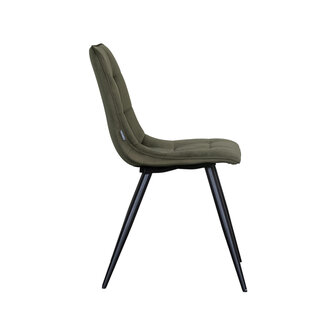 LABEL51 Eetkamerstoel Bistro - Hunter - Fluweel - Black Frame