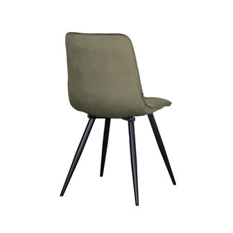 LABEL51 Eetkamerstoel Bistro - Hunter - Fluweel - Black Frame
