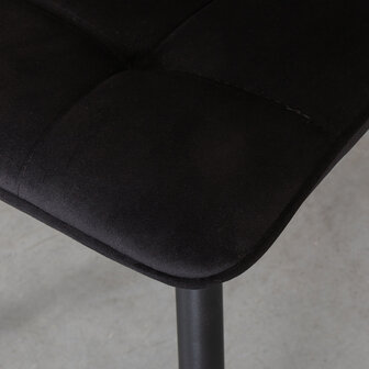 LABEL51 Eetkamerstoel Bistro - Zwart - Fluweel - Black Frame