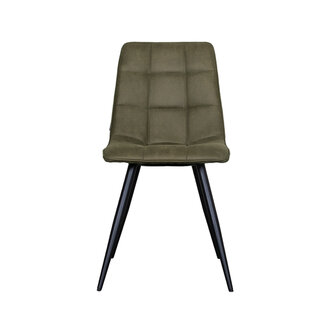 LABEL51 Eetkamerstoel Bistro - Moss - Micro Suede - Black Frame
