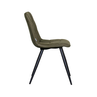 LABEL51 Eetkamerstoel Bistro - Moss - Micro Suede - Black Frame